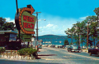 Weirs Beach sign in the 1950s